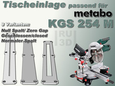 Tischeinlage, Einlage normal o.  Null Spalt, metabo KGS 254 M kompatibel
