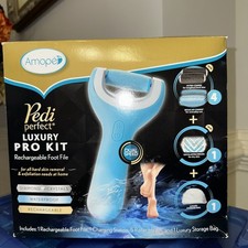 NEW Amope Pedi Perfect Soft Feet Kit Foot File Bonus Aloe Socks Lotion Batteries
