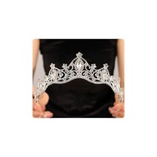 Crystal Wedding Tiaras and Crowns for Women Sparkling Rhinestone Silver-white