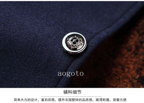 Men's Woolen Jacket Stand Collar Casual Outwear Jacket Casual Business Coats New - 第 15/24 張圖片