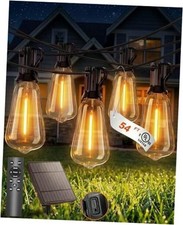 Solar String Lights Outdoor Waterproof, 54FT Patio Lights Solar 54FT 15Bulbs