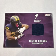 2025 Sage Justice Haynes Athlete Apparel Patch Card Michigan Wolverines