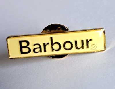 BARBOUR - Classic Pin Badge. White Enamel. New.