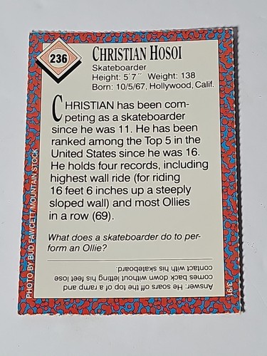 1991 Sports Illustrated for Kids Christian Hosoi #236 - Bild 2 von 2