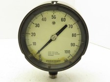 Ashcroft Pressure Gauge 0-100 Psi 4.5" Face 1/2"NPT 316 Tube 316 Socket