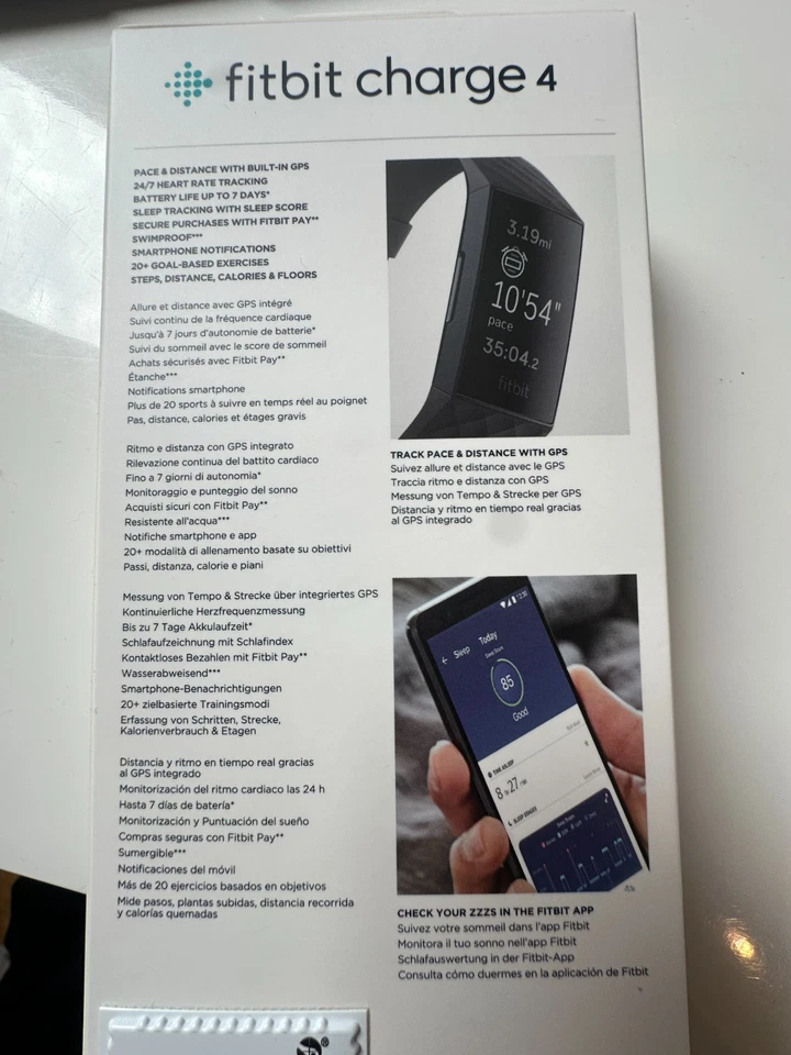 Fitbit Charge 4 Fitness and Activity Tracker plus GPS - Black - Image 2 of 2