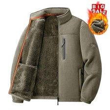 Men's Outdoor Fleece Jacket Autumn Winter Thickened Polar Fleece with Added Insu