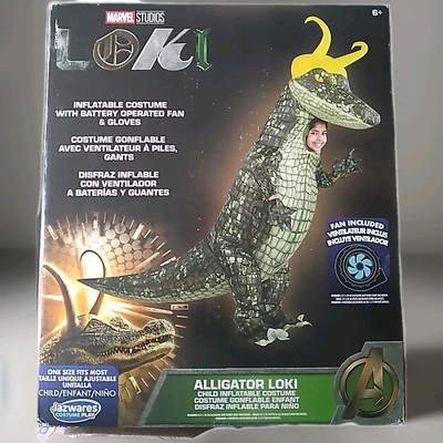 Jazwares Kid's Child Inflatable Alligator Loki Costume Marvel NIB