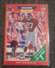 1989 Pro Set Football #492 Broncos Steve Atwater HOF Rookie Card RC. rookie card picture