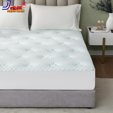 Queen Bamboo Memory Foam Mattress Topper with Deep Pocket for Back Pain Relief