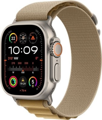 Apple Watch Ultra 2 (2024) Titan Natur Alpine Loop Mandel M Neu