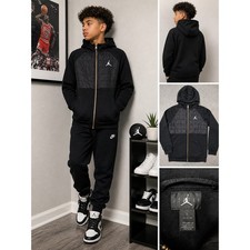 Nike Air Jordan Boys Full Zip Hoodie Jacket Black Youth L 12/13