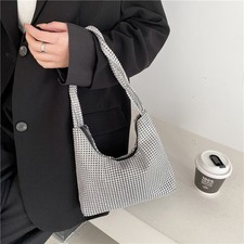 Women’s Diamond Inlaid Bucket Bag Portable Fashion Handbag Shoulder Purse