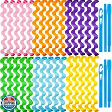 30 Pieces Heatless Waves Curlers Spiral Curls Styling Kit No Heat Hair Waver