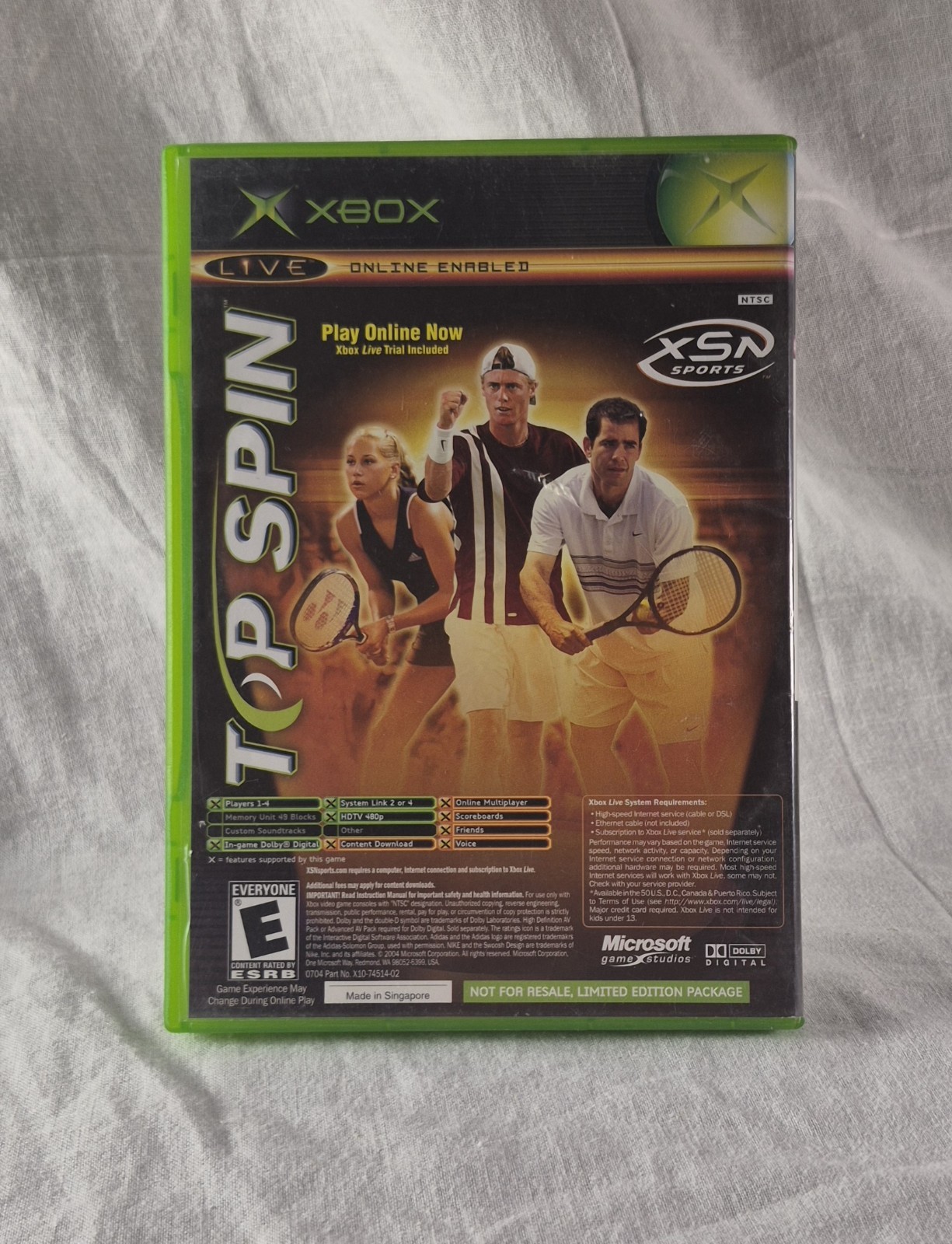 NCAA Football 2005/ Top Spin Xbox (EA Sports, 2004)