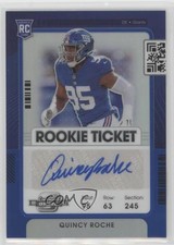 2021 Contenders Optic Rookie Ticket Blue Prizm 76/99 Quincy Roche #187 Auto 02v3
