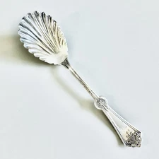 Persian 1871 Silverplate Large Sugar Shell Jelly Spoon IS International Silver