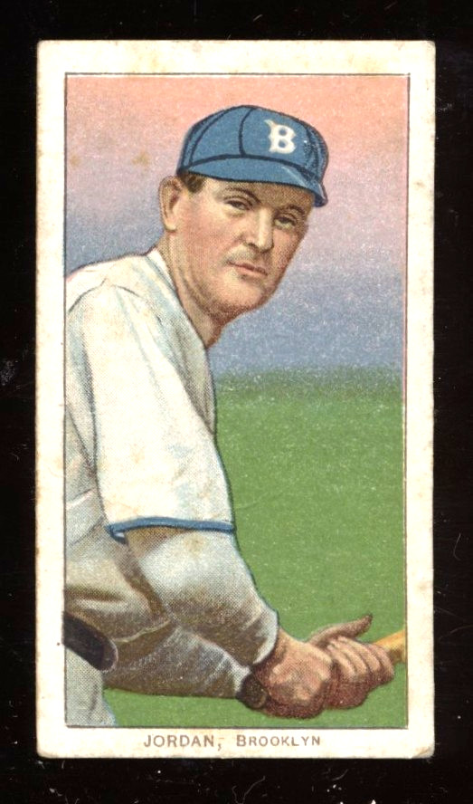 1909-11 T206 - Tim Jordan Sweet Caporal 350-460 Back Batting RC GOOD CENTERED