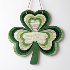 St Patricks Day Door Decorations, Shamrock Wooden Sign for Saint Patrick'S Day D