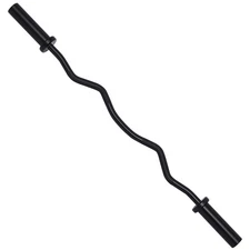 Olympic Super Curl Barbell Curl Bar Threaded Curl Bar, 48 inch Black