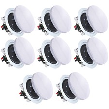 Woofer Ceiling Speakers Set of 8 x 6.5" 200 W 8 Ohm 2-Way Mid Bass for Home