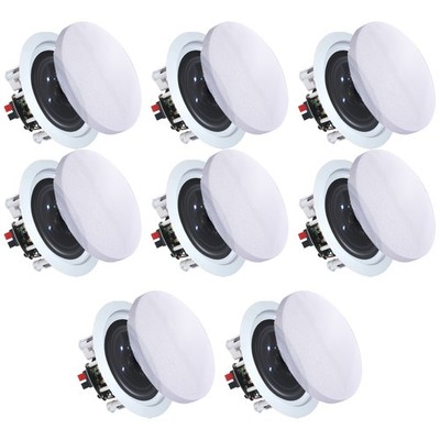 Woofer Ceiling Speakers Set of 8 x 6.5'' 200 W 8 Ohm 2-Way Mid Bass for Home