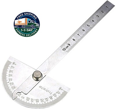 Transportador de cabeza redonda de 0-180°-Buscador de ángulos, acero inoxidable