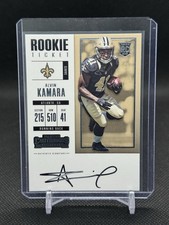 2017 Panini Contenders Alvin Kamara ON CARD Rookie Ticket Auto RC #313 Saints. rookie card picture