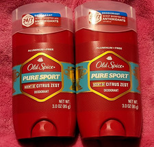 Old Spice Pure Sport Citrus Zest Deodorant Stick, Aluminum-Free 3.0 oz