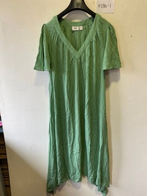 FREEMANS Sage Crinkle Kaftan Dress UK 12 (FJ86-1)