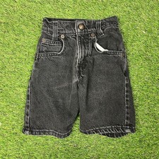 Vintage 90s Little Levis 560 Black Tab Size 5 Slim Denim Jean Shorts Made In USA