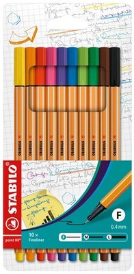 STABILO point 88 Etui mit 10 Finelinern. 10er Stifte Set Tintenschreiber. NEU