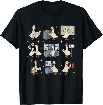 Silly Goose 911 Dispatcher Funny Emergency Call Operator T-Shirt