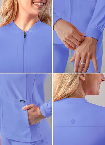 Adar Addition Scrubs For Women - Zippered Bomber Scrub Jacket - Picture 123 of 147