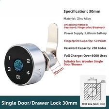 Wireless Electronic For Drawer Lock Touchscreen Support Fingerprint Entry