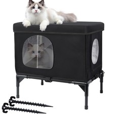 Outdoor Cat House Weatherproof, Insulated Feral Cat Houses for Cats with Cozy...