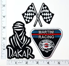 Embroidered 3-Patch Set - Iron-on - Racing - Martini - Rally - NEW - Dakar