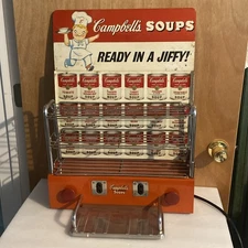 VINTAGE CAMPBELL’S DINER SOUP WARMER DISPLAY W/ SIGN