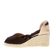 CASTANER scarpe donna espadrillas Bilina cotone organico nero zeppa 7 laccio