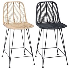 2er Set Barstuhl Rattan Stuhl Barhocker Tresenhocker Sitzhocker Bistrohocker Neu