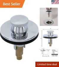 Chrome Bath Drain Stopper with Dual Thread Sizes - Effortless Installation