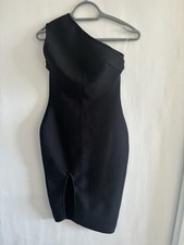 Bella Barnett Black Below Knee Body Con Cross Shoulder Dress Size Medium