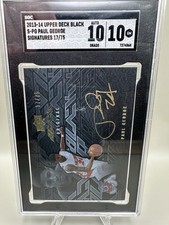 2013-14 Upper Deck Black Signatures Paul George Auto #S-PG /75 Celtics Fresno