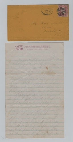 CIVIL WAR LETTER - 26th Michigan Infantry? - Wounded Battle Cold Harbor - READ!