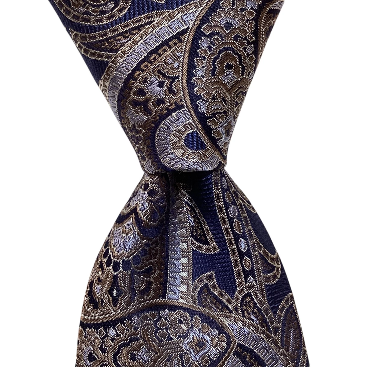JOS A BANK Executive Collection, Men's 100% Silk Tie, Copper Blue White