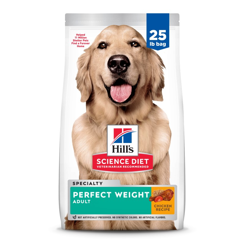 Hills Science Diet Adult Dry Dog Food Perfect Weight Lean Muscle Chicken 25lb