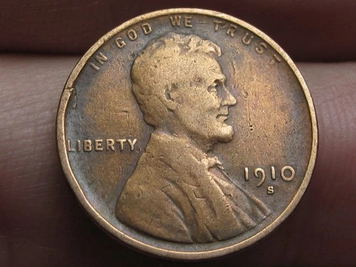 1910 S Lincoln Cent Wheat Penny- San Francisco, Fine/VF Details