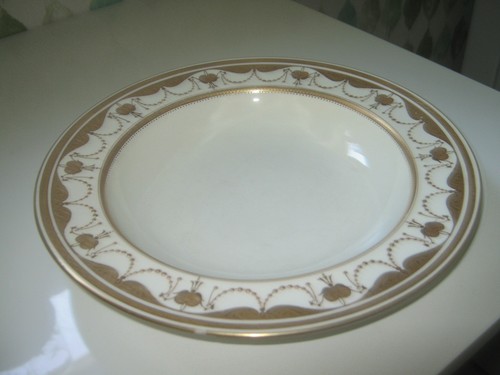 Mintons Gold & Ivory Rim Soup Bowl Pattern G7962 Gilman & Collamore