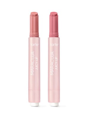 TARTE Maracuja Juicy Balm Duo Bestsellers ROSE & HIBISCUS NIB $53 Two