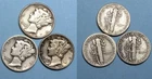 SILVER! SILVER! SILVER! 1935 43 45 MERCURY DIMES LOT 3 COINS #MX6-21